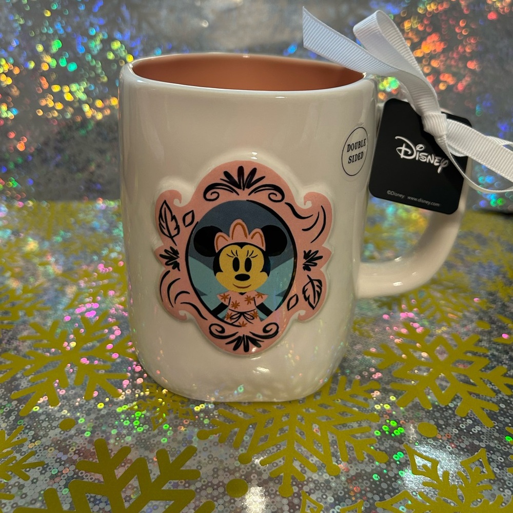 Rae Dunn Disney Minnie Mouse Halloween Pink and Cream Mug